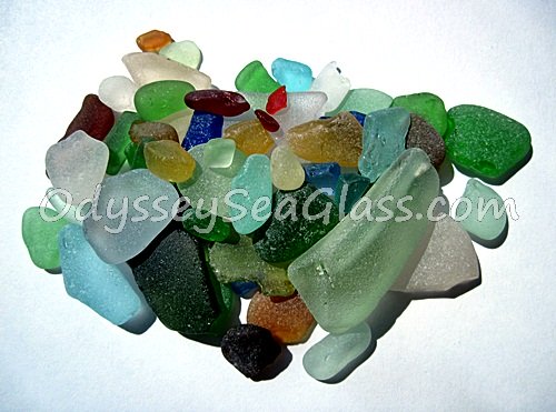 Partial spectrum of sea glass colors