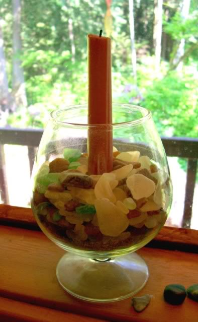 Sea Glass Candle Holder