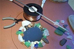 Materials for wire-wrapping sea glass mirror or frame