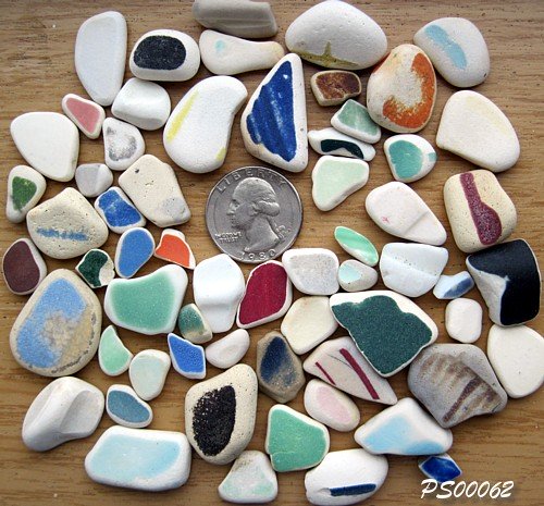 Beach Pottery Shards - Tokeland, Washington, USA