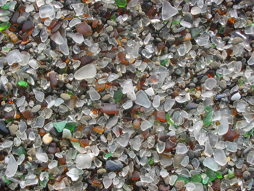 ft bragg sea glass on beach