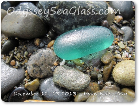 gorgeous blue sea glass big that lin found on Huanchaco beach