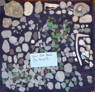 A lot of beach glass and other finds