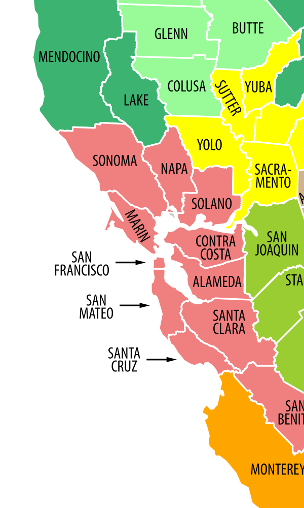 Area colored map