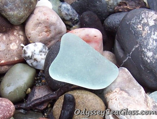 Turquoise, greenish-blue, aqua sea glass