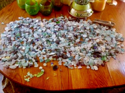 Our take of sea glass at Honolii Beach, Big Island HI