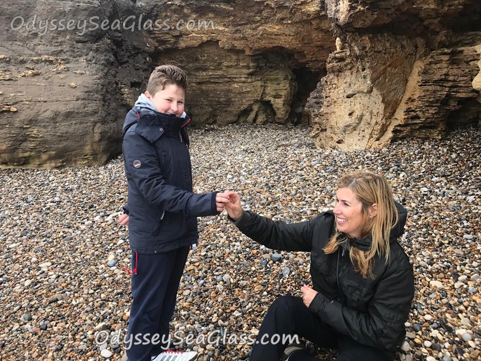 Charlie Rundle and friend at Seaham Beach England