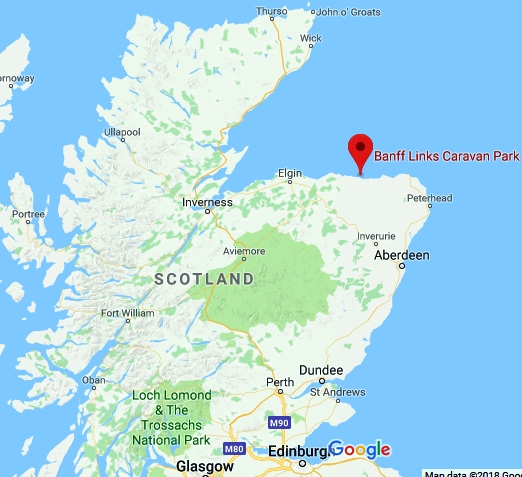 map of area of banff beach scotland for sea glass