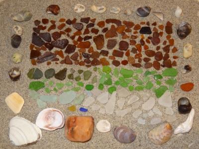 rare colors of sea glass gems