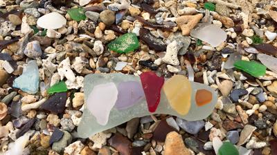 Rainbow of seaglass today