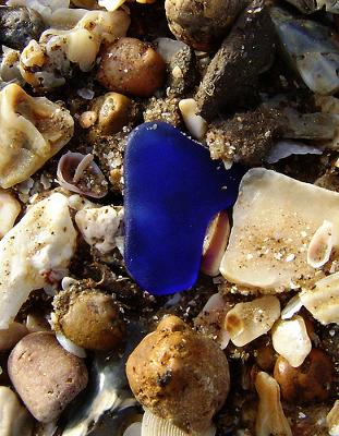 Sargent Beach, Texas, Cobalt Blue Beach Glass