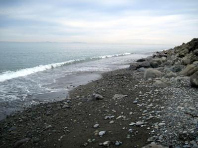 Looking northeast from northwest side of Ediz Hook (spit).