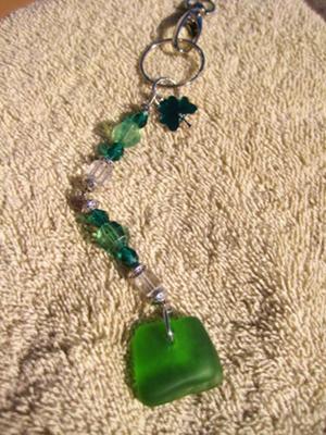 Sea Glass Key Chain - Green