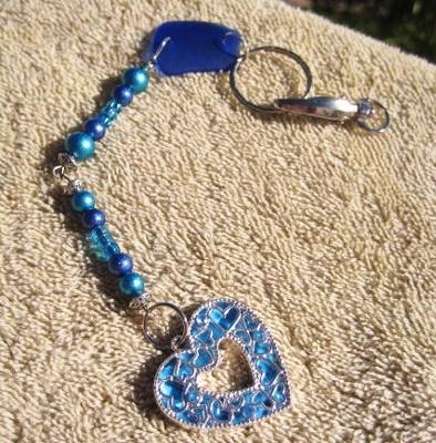 Sea Glass Key Chain - Heart