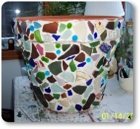 Sea Glass Mosaic by Mona from Maine