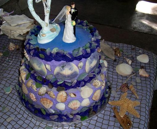 Sea Glass Wedding Cake