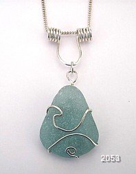 Wire Wrapped Seaglass Pendant