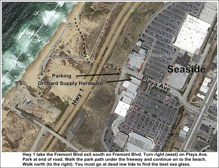 Map for Parking and Trail to Ford Ord Dunes - Seaside Beach - Sand City, Monterey Bay, CA, USA