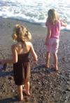 Kids looking for sea glass