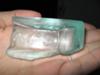 Aqua sea glass with the letters AY'S
