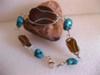 brown sea glass and turquoise