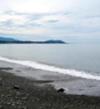 Looking west over the Strait of Juan de Fuca from Ediz Hook (sand spit)