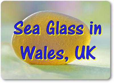 Sea Glass in Wales, UK - yellow that changes colours